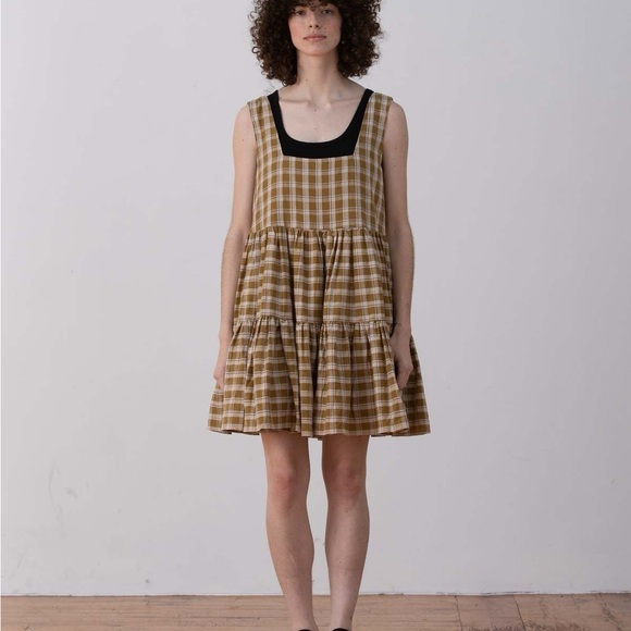 Ali Golden Dresses & Skirts - Ali Golden Full Tank Dress in Olive Plaid